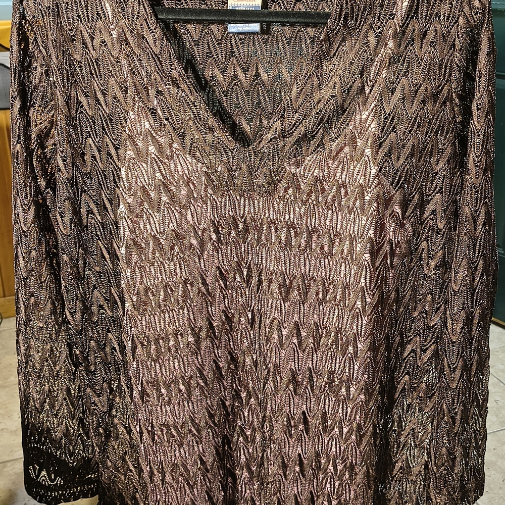 Ziggy Brown Lace Coverup With Pink Tank Top